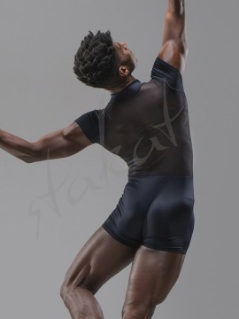 Shortard - kombinezon z siatką Raoni Ballet Rosa