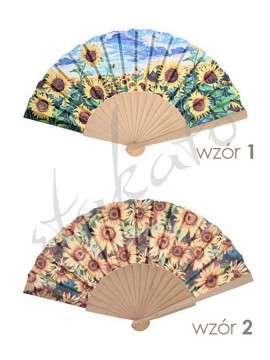 Wooden milonga fan Sunflowers