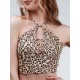 Adicto Salvaje Beige Panther dance top