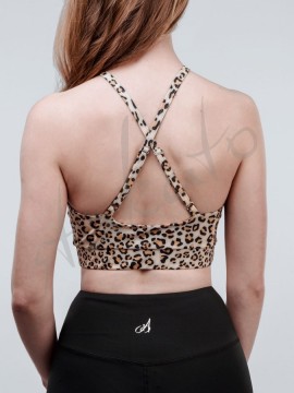 Adicto Salvaje Beige Panther dance top