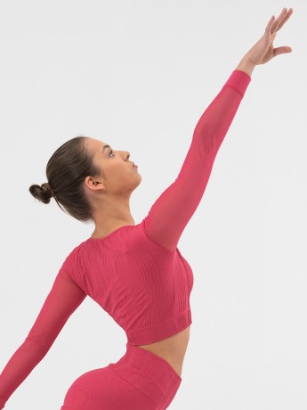 Wave 180 Corallo Long Mesh Sleeve Top Pridance