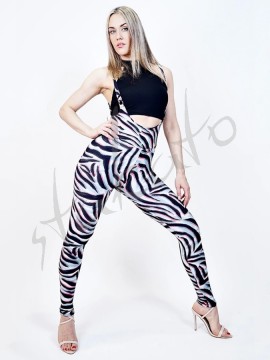 Legginsy do bachaty na szelkach Suspenders Zebra Lure