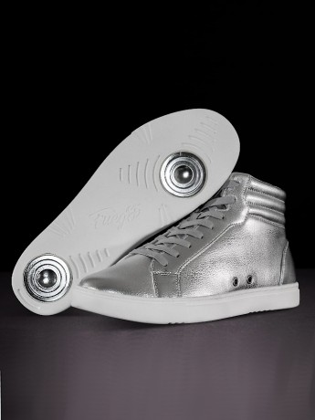  Sneakery Fuego High-Top Silver