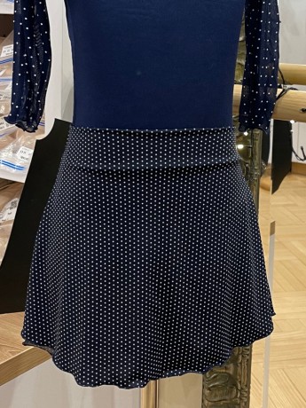 Elastic pull-on skirt Navy Dots Juli Garden
