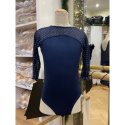 Girl's leotard Olenka Navy Dots Juli Garden