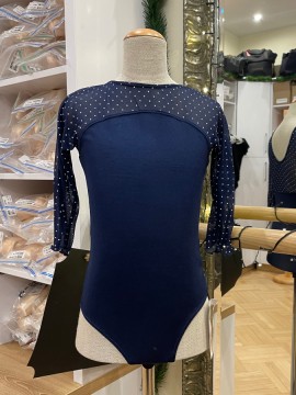 Girl's leotard Olenka Navy Dots Juli Garden