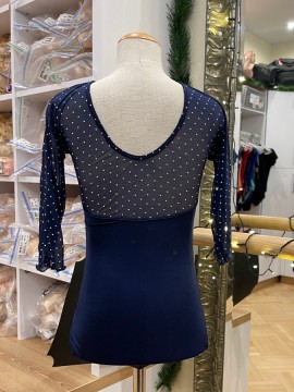 Girl's leotard Olenka Navy Dots Juli Garden