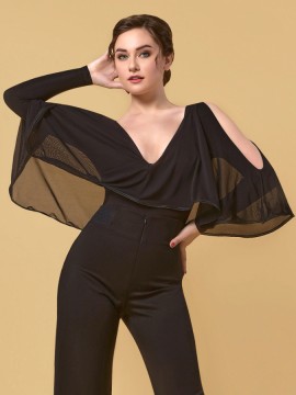 V-cut long sleeve leotard Letizia Grand Prix