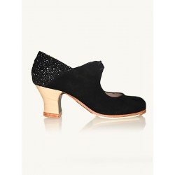 Buty do flamenco M69 Arty Ante Negro Glitter Negro 6 cm Begoña Cervera