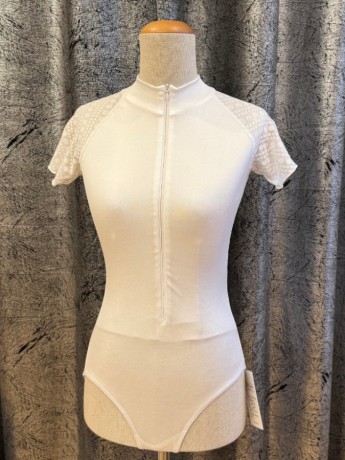 Leotard Zena White Dot short sleeve Juli Garden 