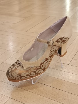 Flamenco shoes M31 Estrella Fantasia Oro Ante NBeige Begoña Cervera