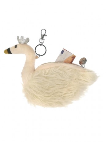Fluffy Swan Purse Keyring