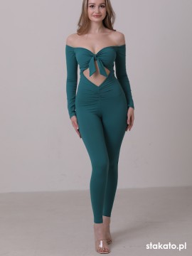 Kalahari Teal Green dance jumpsuite long sleeve LaFitwear