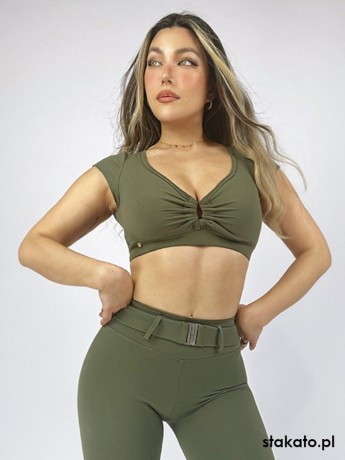 Grenada Khaki short sleeve dance top LaFitwear
