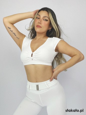 Grenada White short sleeve dance top LaFitwear