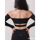 Salvador Black off-shoulder dance top LaFitwear