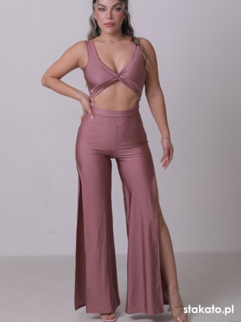 Panama Old Rose bodysuit & wide pants dance set LaFitwear