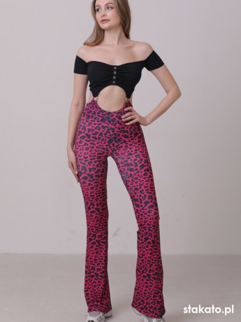 Kombinezon taneczny krótki rękaw Bayamo Pink Leo LaFitwear