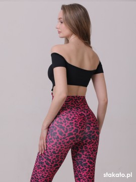 Bayamo Pink Leo short sleeve dance jumpsuit LaFitwear