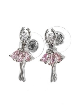 Earrings with ballerina Judy Pink