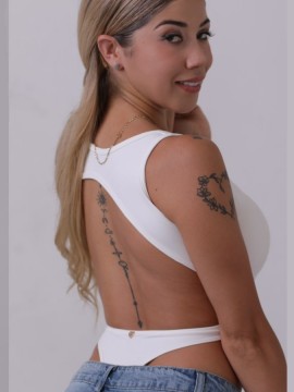 Body taneczne dwuczęściowe Boho White LaFitwear