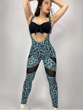 Legginsy na szelkach Banos Blue Leo LaFitwear