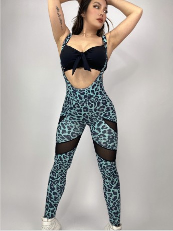 Legginsy na szelkach Banos Blue Leo LaFitwear