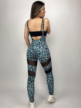 Legginsy na szelkach Banos Blue Leo LaFitwear