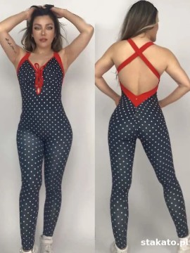 Kombinezon taneczny na ramiączkach Talca Polka Dot LaFitwear