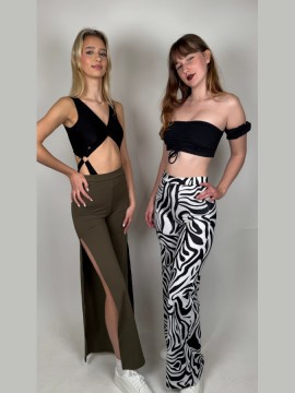 Wide leg pants Campana Black Agate LaFitwear