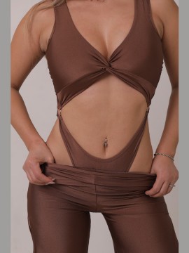 Body taneczne dwuczęściowe Twist Coffee LaFitwear