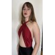 Body taneczne z wiązaniem Costarica Crimson Red LaFitwear
