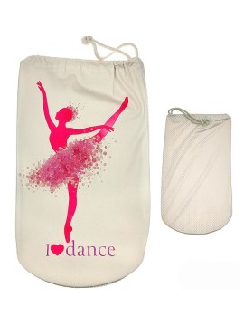I LOVE DANCE Impression ballet shoes bag