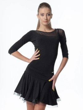 Donata Training top 3/4 with mesh neckline DanceMe