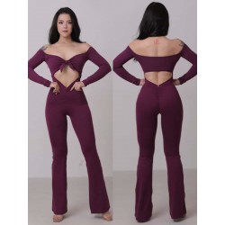 Kombinezon taneczny długi rękaw Santiago Plum LaFitwear