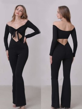 Santiago Black dance jumpsuite long sleeve LaFitwear