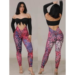 Kalahari Purple Leo dance jumpsuite long sleeve LaFitwear
