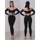 Kombinezon taneczny długi rękaw Kalahari Black LaFitwear