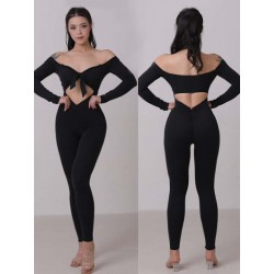 Kombinezon taneczny długi rękaw Kalahari Black LaFitwear