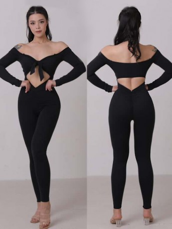Kalahari Black dance jumpsuite long sleeve LaFitwear