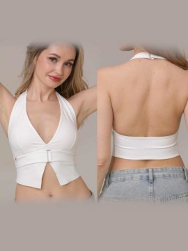 Sporty vest halter top Aruba White LaFitwear