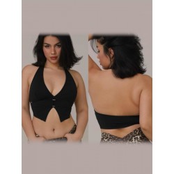 Sporty vest halter top Aruba Black LaFitwear