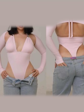 Set taneczny body i bolerko Salta Milky Rose LaFitwear