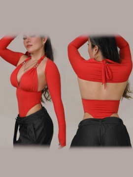 Dance set leotard & shrug Salta Coral LaFitwear