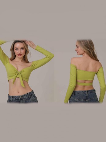 Top taneczny odkryte ramiona Salvador Lime LaFitwear