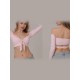Salvador Milky Rose off-shoulder dance top LaFitwear