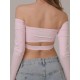Salvador Milky Rose off-shoulder dance top LaFitwear
