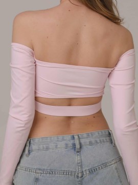 Top taneczny odkryte ramiona Salvador Milky Rose LaFitwear