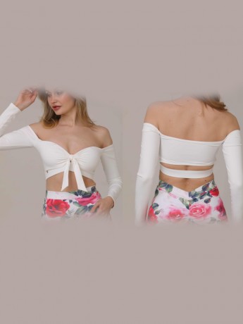 Top taneczny odkryte ramiona Salvador White LaFitwear