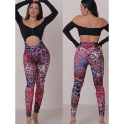 Toledo Purple Leo long sleeve dance jumpsuit LaFitwear
